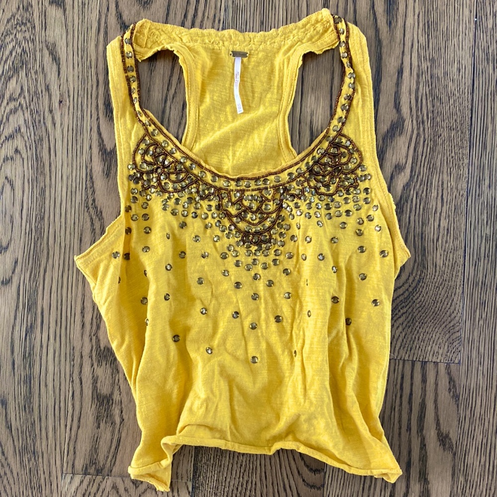 Free people embellished crop tank top